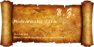 Modránszky Zita névjegykártya