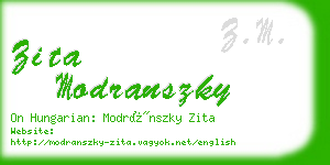 zita modranszky business card